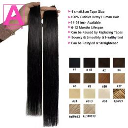 Extensions Straight Tape in Human Hair Extensions 16 18 24 26 Inches High Quality Remy Human Hair 1B 2060pcs For Woman