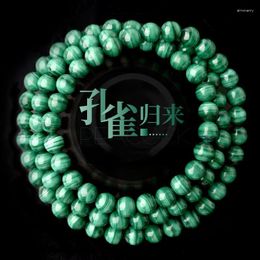 Strand Collection Level Natural Malachite Multi Three Circle Bracelet Green Original Stone String Beads Handstring Women Gift