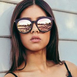 Sunglasses FSQCE Fashion Square Sunglasses Women Brand Design Coating Mirror Ladies Cat Eye Sun Glasses oculos de sol UV400L2403