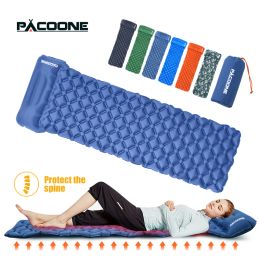 Pads Pacoone Outdoor Sleeping Pad Camping Iatable Mattress with Pillows Travel Mat Folding Mat Ultralight Air Cushion Hiking New