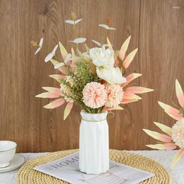 Decorative Flowers 1 Bunch Hydrangea Artificial Flower Ornament Wedding Party Tabletop Decoration Home Living Room Fake Supplies