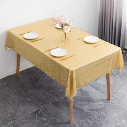 Table Cloth Nordic El Dining Room Home Decorate Solid Color Embroidered Gold Rectangle Tablecloth Decor Aesthetic