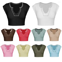 Women's Swimwear -selling Y2K Summer Slim Ultra-short Sexy Spice Top Knitted Thread Spring And Autumn Bottoming T-shirt