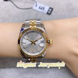 ST9 Steel Two Tone Purple Sheel Diamond Dial 31mm Automatic Mechianical Ladies Wristwatches Jubilee Strap Sapphire Movement Womens Watches AAA