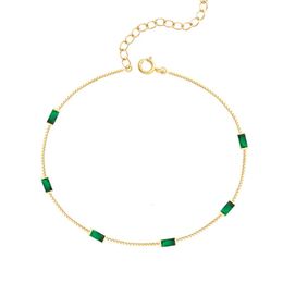 Elegant Simple Emerald Square Diamond Bracelet With A Sense Of Light Geometric Design Fashionable And Versatile Accessories Bracelet nd