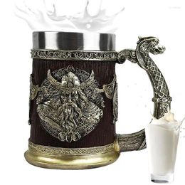 Mugs Viking Beer Mug Resin Whiskey Tankard 600ml Coffee Cool Barrel Cup Antique Men's For Party