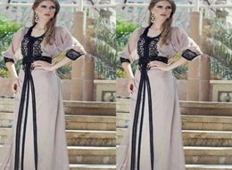 Vintage Black Lace Dresses Kaftan Arabic Jalabiya Moroccan Dubai Muslim 2019 Abaya In Dubai Long Prom Maxi Evening Dress robe marr2496992