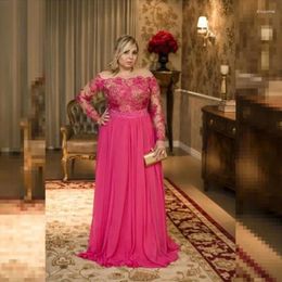 Party Dresses Fuchsia Elegant Mother Of The Bride Draped Floor Length Plus Size Women Evening Prom Dress Wedding Guest