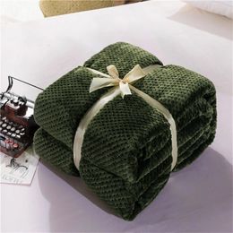 Blankets Cold Blanket Soft Warm Plaid Fleece Bed Large Mesh Flannel Thick Breathable