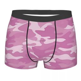 Underpants Men Pink Camouflage Boxer Briefs Shorts Panties Polyester Underwear Military Male Hot S-XXL Underpants 24319