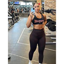 Designer Super Hot Gymshark Leggings Yoga Fitness Suit Womens Contrasting Color High-intensity Quick Drying Chest Cushion Beautiful Back Sexy Sports Bra