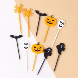 Disposable Flatware Halloween Theme Food Toothpicks Forks Fruit Fork Pick Plastic Material