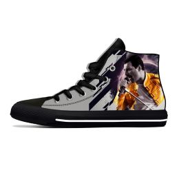 Shoes Freddie Mercury Queen Rock Band Music Singer Casual Shoes High Top Lightweight Breathable Board Shoes Men Women Summer Sneakers