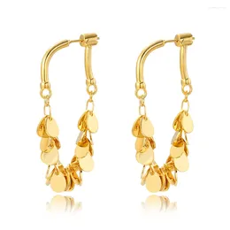 Dangle Earrings Fashion Tassel Water Drop For Women Beads Ear Gold Colour Statement Jewellery