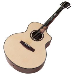 Guitar High Gloss Finish 6 String Acoustic Guitar Solid Spruce Wood Top 41inch Solid Sapele Wood Backplane Folk Guitar