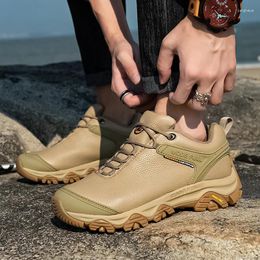Fitness Shoes Cow Leather Winter Hiking Men Waterproof Non-slip Mountain Casual Women Trekking Boots Couple Lightweight Sneakers