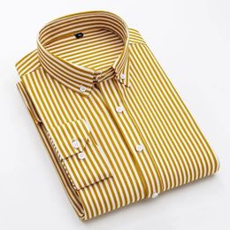 Spring and Autumn Long Sleeve Slim Fit Thin Casual Business Stripe Polo Collar Panel Button Pocket Oversize Mens Shirt 240319