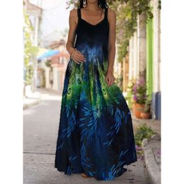 Designer Women's Fashion Casual Dress 2024 Summer New Tie Dyed 3D Printed Dress Bohemian Strap Shoulder Floor Dress maxi dresses for womens woman dresses 9I6R