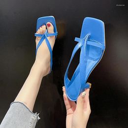 Dress Shoes For Women 2024 High Quality Pinch Toe Women's Pumps Summer Outdoor Female Slippers Stiletto Work Heel Zapatos Mujer