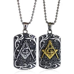 Fashion Design Pendant Necklaces Stainless Steel Jewelry with Personalized Diamond Inlay Masonic Titanium Steel Hang Tag Necklace with Accessories Fn1713