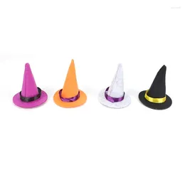 Party Decoration D0AD Durable Mini Witch Hat Halloween DIY Felt Cap Accessories Crafts For Wine Bottle Decorations Or Fashion Accessory