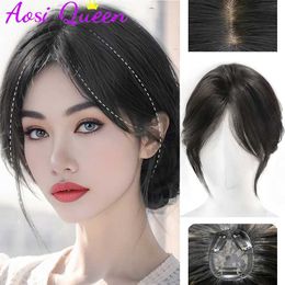 Synthetic Wigs AOSI Korean Comic Eight-character Bangs Wig For Women To Increase Hair Volume And Cover Grey Hair Replacement Wig 240329