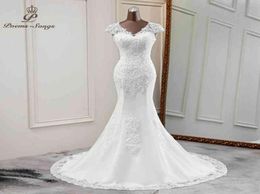 Elegante novo casamento vneck vestidos de casamento lindo vestido de noiva applique sereia vestido novia9162093