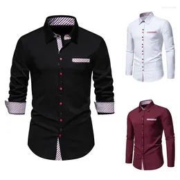 Men's Casual Shirts Striped Design Slim Fit For Men Long Sleeved Classic Spring Quality Easy Care Gentleman Business Camisas De Hombre