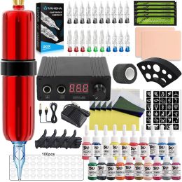 Machine Tattoo Machine Kits Tattoo Power Supply Rotary Pen With Cartridge Needles Professional Tattoo Pen Set Complete Tattoo Kit Supply