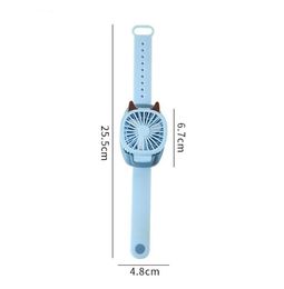 New Children's Electronic Cartoon Deformation Watch Fan Watch Toy Usb rechargeable 90 Rotation adjustable Mini Cooling Fan with Night Light