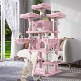 WEEWAY 68 Inches Multi-Level Large Cat Tree Tower Condo with Plush Perches and Scratching Posts