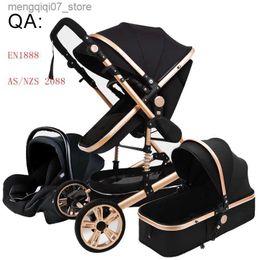 Strollers# Luxury Baby Stroller High Landview 3 in 1 Baby Stroller Portable Baby Pushchair Baby Pram Baby Comfort for Newborn L240319