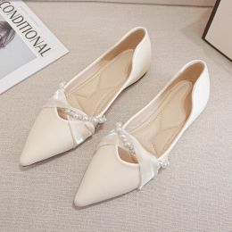 Flats Large Women's Shoes 2023 Spring and Autumn New Fashion Pointed Small Flat Shoes Water Diamond Four Seasons Casual Shoes