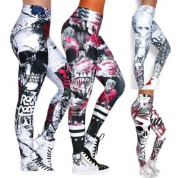 Outfit Low Price Clearance Yoga Pants Women's Digital Skull Print Sexy Hip Lifting Pants Leggings High Elastic Pencil Leggings