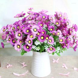 Decorative Flowers 1pc Artificial Daisy Silk Flower DIY Wedding Bouquet Home Room Office Table Decoration