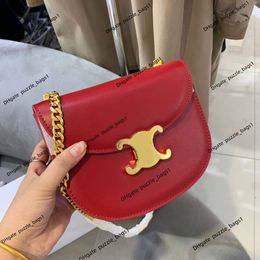 Women's luxury bag designer handbag shoulder bag New Half Round Chain Saddles Bag Made of Genuine Leather with High Quality Tofu Box Single Shoulder Crossbody bag