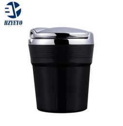 HZYEYO Portable Car Smokeless Stand Cylinder Cup Holder Cigarette Ashtray with Blue LED Car AccessoriesD20709079158