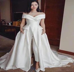 Detachable Skirt Formal Dresses Prom Dress Jumpsuit Silk Satin Off The Shoulder Backless Pants Suit Prom Dress Evening Dress For S4938125