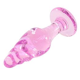 Pink Glass Anal Plug Sex Toys Woman Anus Masturbator Anal Dilator Butt Plug Couples Adult Erotic Ass Plug Sexo Anal Stimulate