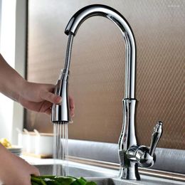 Kitchen Faucets Luxury High Quality Chrome Pull Out Sprayer Bar Sink Faucet Hand Held Mixer Solid Brass