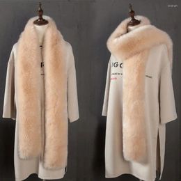 Scarves Thick Fake Fur Long Scarf Fashion Solid Color Plush Neck Warmer Clothes Accessories Winter Collar