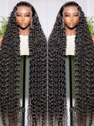 Synthetic Wigs Synthetic Wigs Wiginside 250% HD Water Deep Wave 40 Inch 13X6 Lace Frontal Human Hair Wigs 5X5 Glueless Ready To Wear Curly 13X4 Lace Front Wig 240327