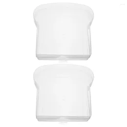 Plates 2 Pcs Sandwich Containers Box With Lid Case For Lunch Boxes Holder Sealable Toast