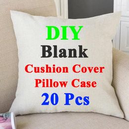 Pillow 20 Pcs Blank Cover Solid Beige Sofa Throw Case DIY Thermal Transfer Print Hand Painted Material Wholesale Cojines