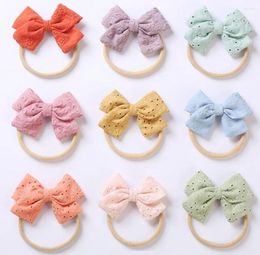 Hair Accessories 24Pcs/Lot 3.0"Inch Grosgrain Lace Flower KnotBow Baby Hairband Girls Born Clip Headwear