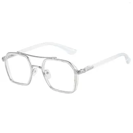 Sunglasses Retro Larg Double Bridge Glasses Clear Lens Blue Light Blocking Uniqu For Gaming Reading Students
