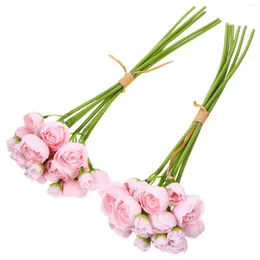 Decorative Flowers 2 Bundles Of Artificial Bouquet Imitation Flower Fake Ornament For Tabletop Vase