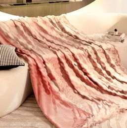 Luxury Thickening Double Layer Flannel Blanket Nordic Style All-Match Bedroom Sofa Office Air Conditioner Coral Fleece Blankets