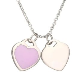 Brand Heart Shape Pendant Womens Sier Gold Plated Retro Simple Jewelry Necklace Style Couple Ladies Mothers Day Gift dhgate
