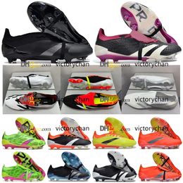 Gift Bag Soccer Boots ACCURACYes+ Elitees Tonguees FG Football Cleats Soft Leather scarpe calcio ACCURACYes LACELESS Soccer Shoes Metal Spikes Botas De Futbol